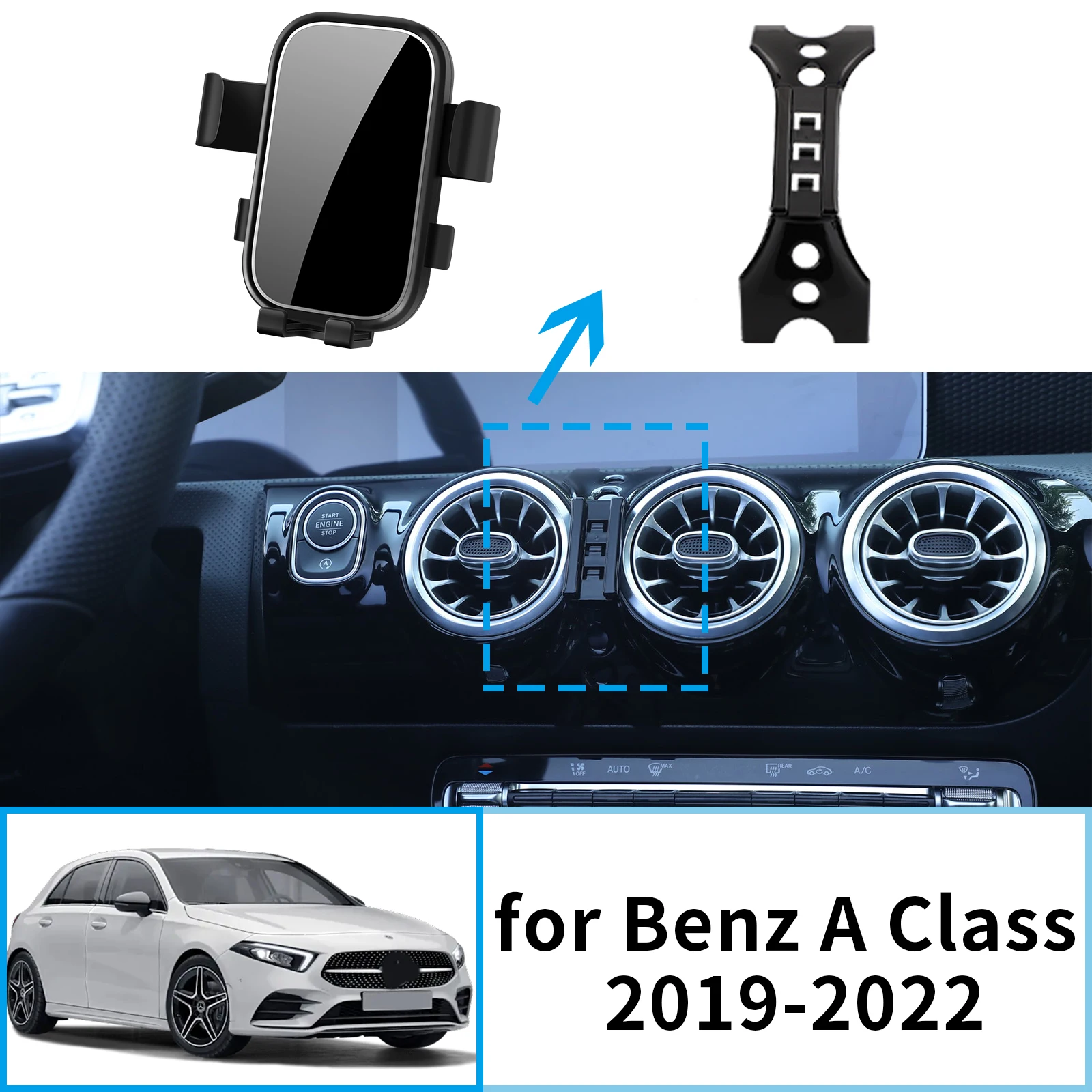 

GPS Bracket Car Mobile Phone Holder for Mercedes Benz A Class CLA A200 A180 W177 2019~ 2022 Navigation Stand Auto Accessories