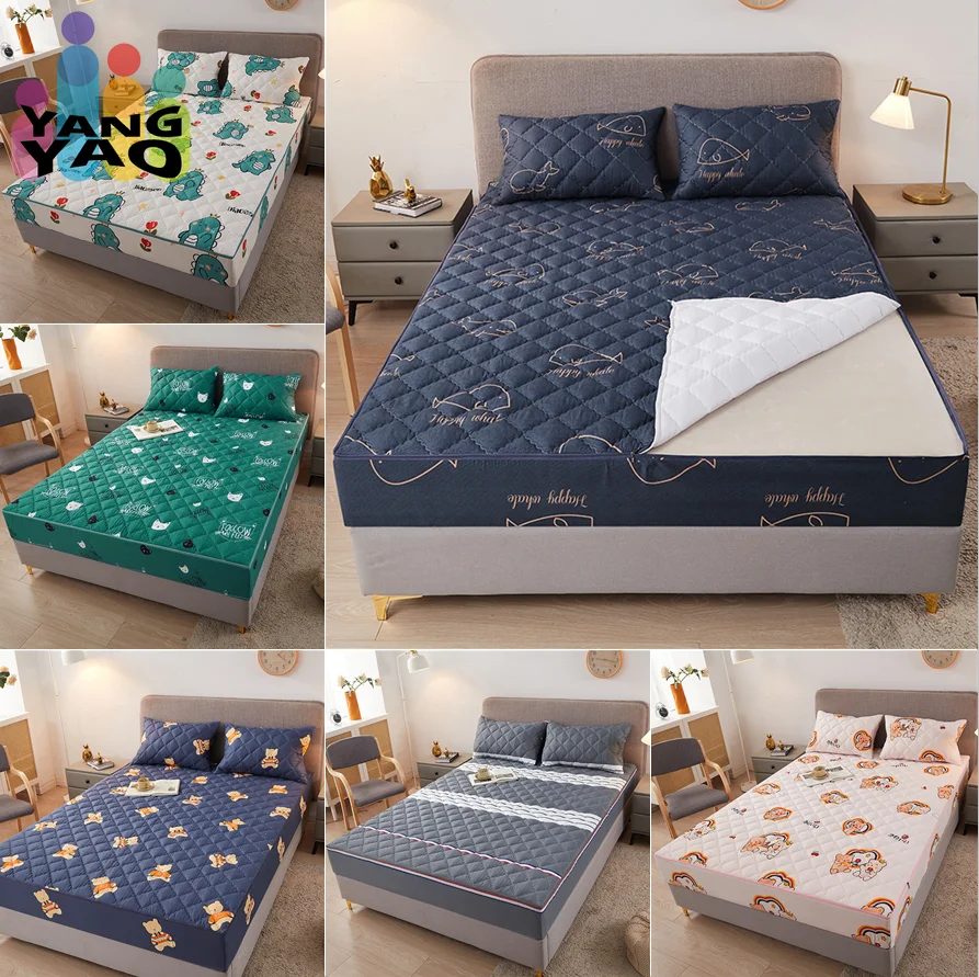 Custom Size Quilted Printing Mattress Bed Cover With Zipper Six Sides All Inclusive Tatami Mattress Cover Sofa Bedspread Sheet