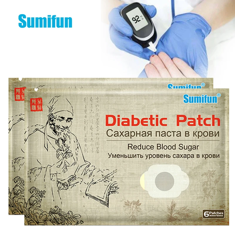 Sumifun-Parche para diabéticos, yeso para el ombligo, valor de glucosa en sangre, bajo nivel de azúcar en sangre, pegatina Herbal, 6 piezas