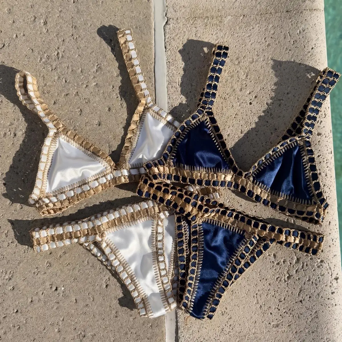 Crochet Bikini 2026 Bandeau Biquini Women Sexy Swimsuit Push Up Swimwear Female Low Waist Swim Suits Micro Bathingsuit Beachwea