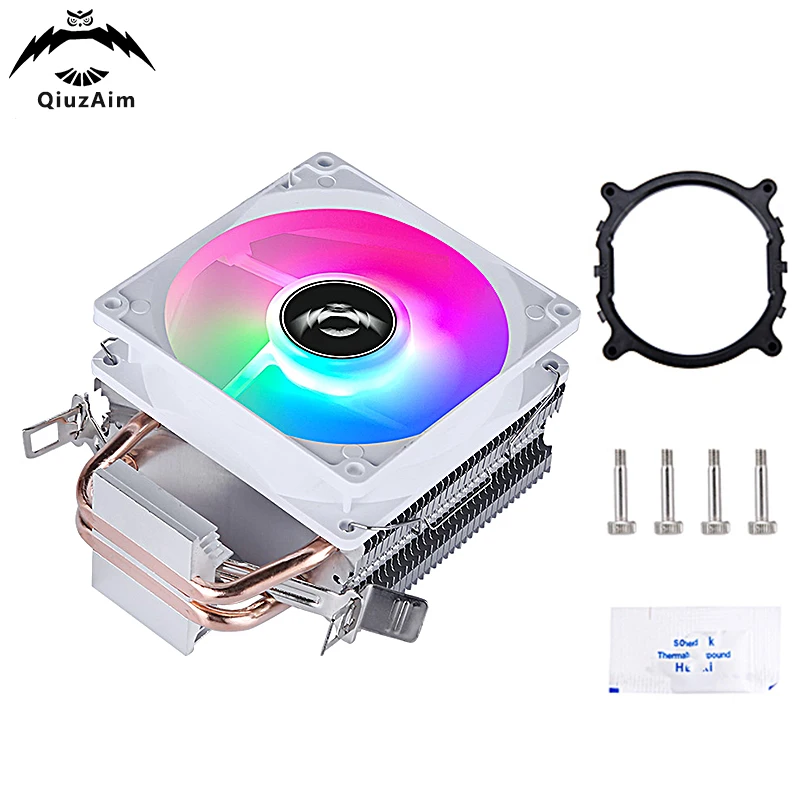 QiuzAim Tower Type Radiator 2 Heat Pipe Cooler Fans am4 x79 x99 AM5 Processor Efficient Air-Cooled Installing LGA2011 E5 2066