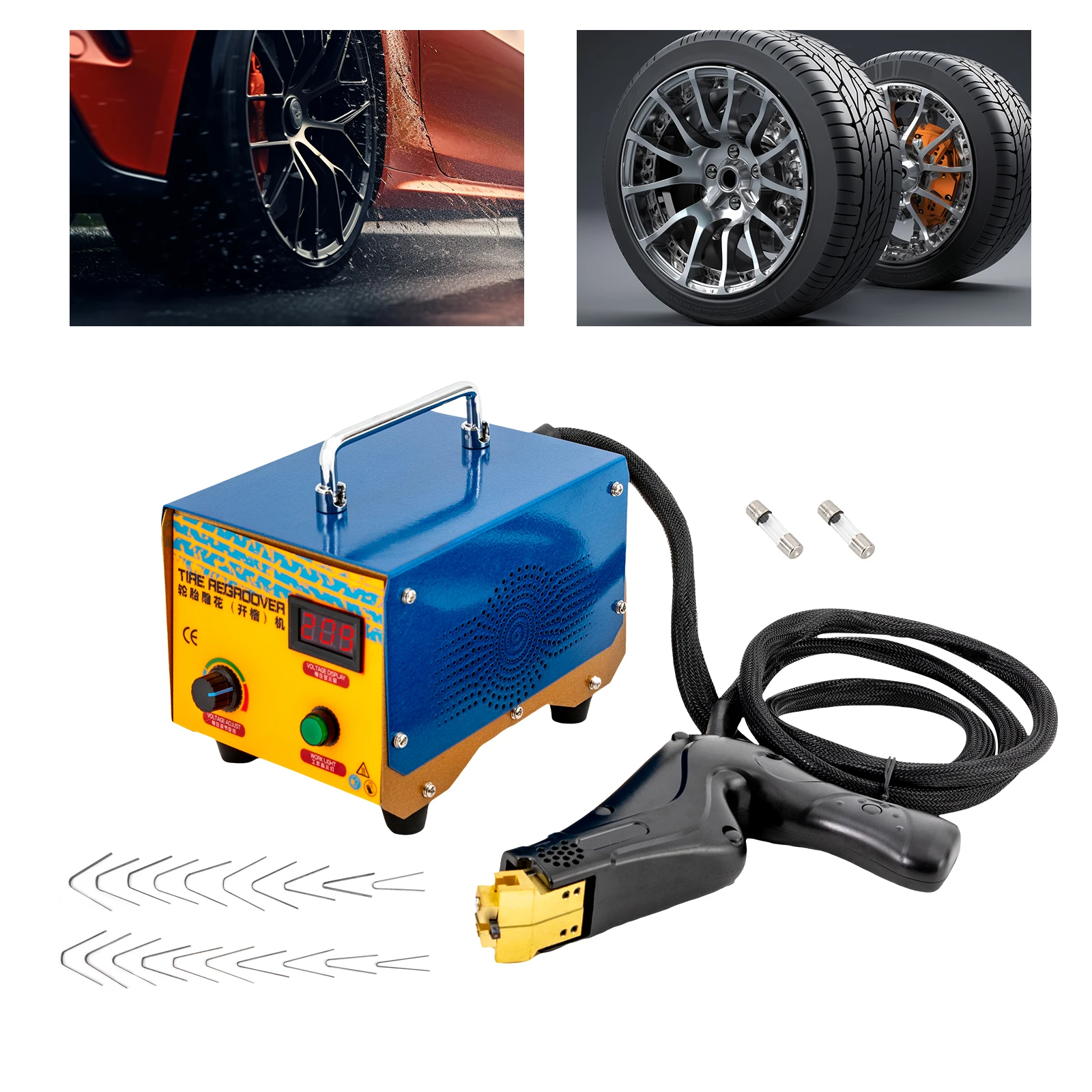 110V 1000W Tire Groover with 20 Blades for Deepening Tread Patterns Refurbishing Solid Truck Tires Old Tires Comfortable Handle