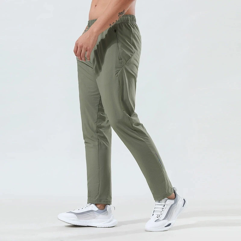 Men's Quick-Drying Lightweight Polyamide Sports Pants Loose Summer Casual Training Trousers for Outdoor Running Fitness Yoga
