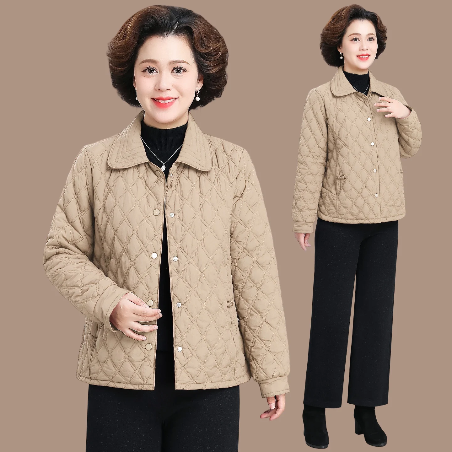 

Женское хлопковое пальто Ele Midlife Mom, осенне-зимнее, модное, теплый ветрозащитный легкий прямой крой