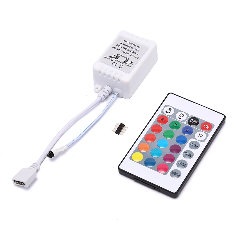 

LED RGB Controller 24 Key IR Remote DC12V Dimmer Control Box For LED Strip Light