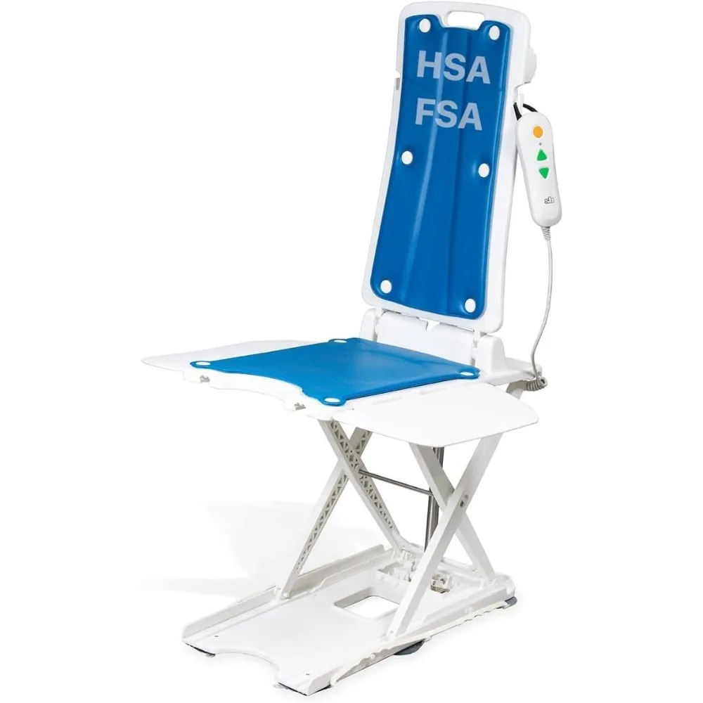 BathLyft (& Floor Lift) | 1 Year Warranty | Floor Lift & Chair Lift | Lightweight, Battery-Operated w Remote | Reclining 53° Sup