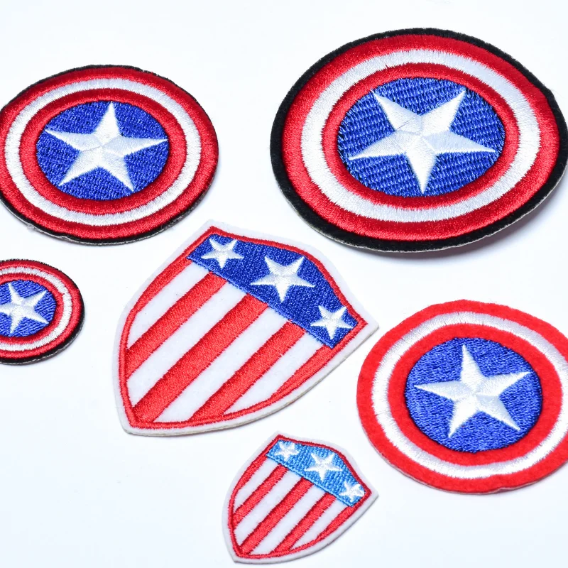 Disney Marvel The Avengers Captain American Cartoon Iron on Heat Transfer Patches Stickers Clothes Accessories Children Gifts