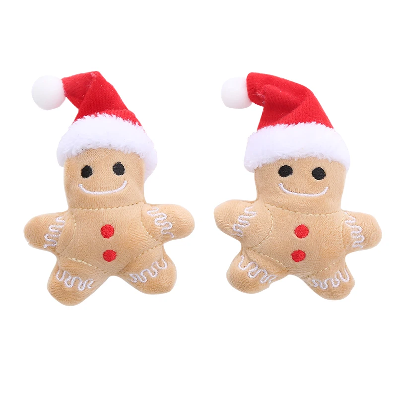 Christmas collection cute cat toys Christmas hat gingerbread man bite resistant teeth interactive play pet supplies