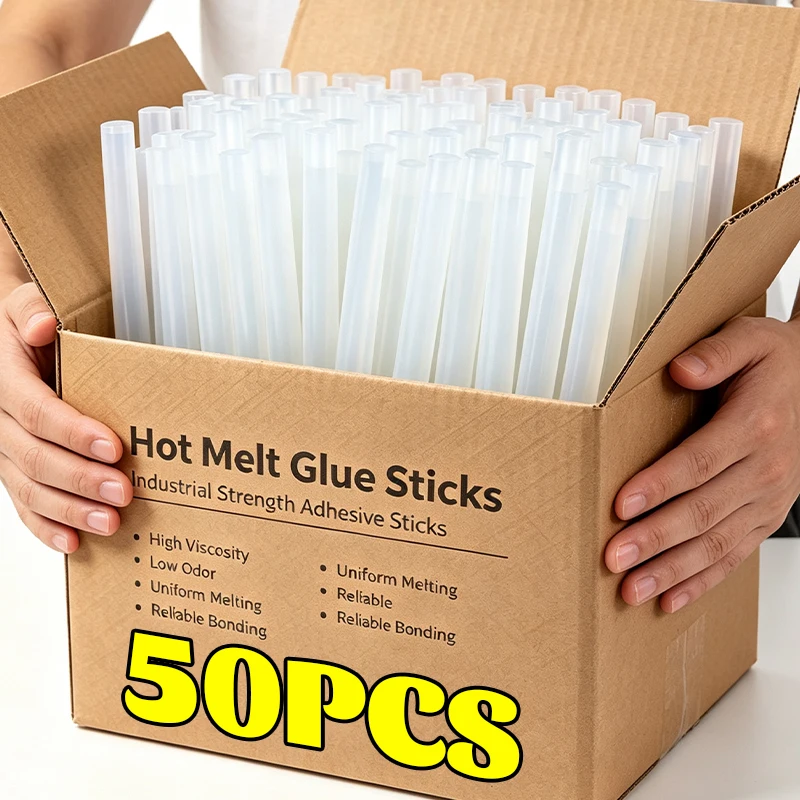 50/1x 7mm Wholesale Strong Adhesive Transparent Hot Melt Glue Sticks DIY Craft Glue Stick Repair Kit Tools for Electric Glue Gun