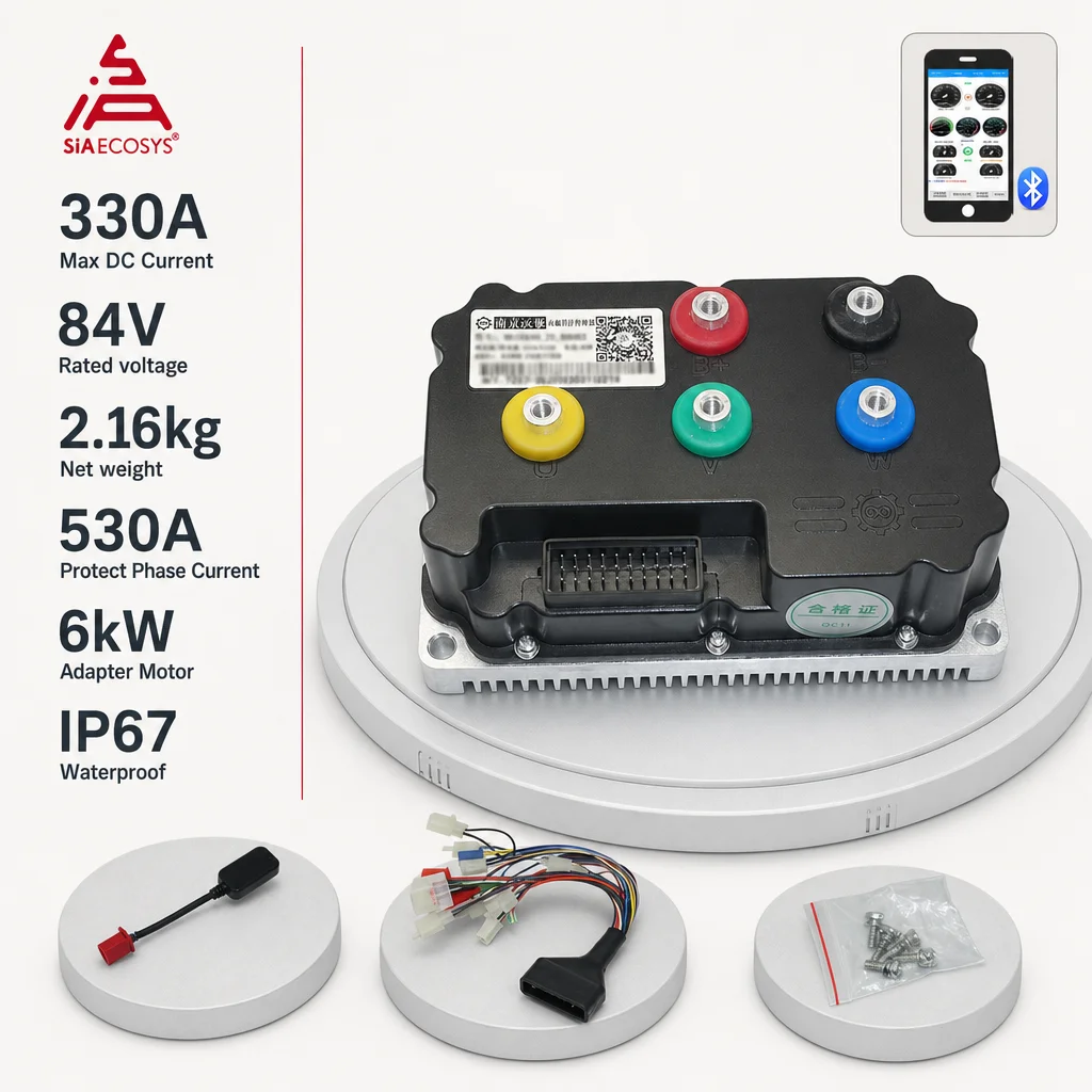 SiAECOSYS FarDriver Controller ND84530 84V 530A Peak 6000W High Power Electric Motorcycle Programmable Sine Wave for QSMotor