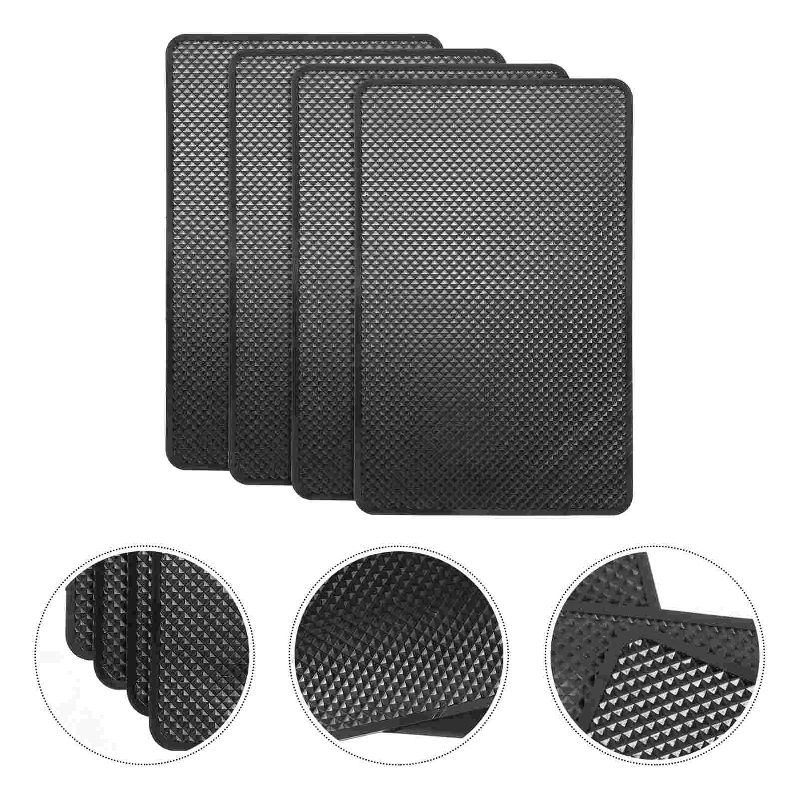 

4 Pcs Car Non-slip Mat Adhesive Cellphone Stand for Accessories Auto Dashboard Sticky Silicone