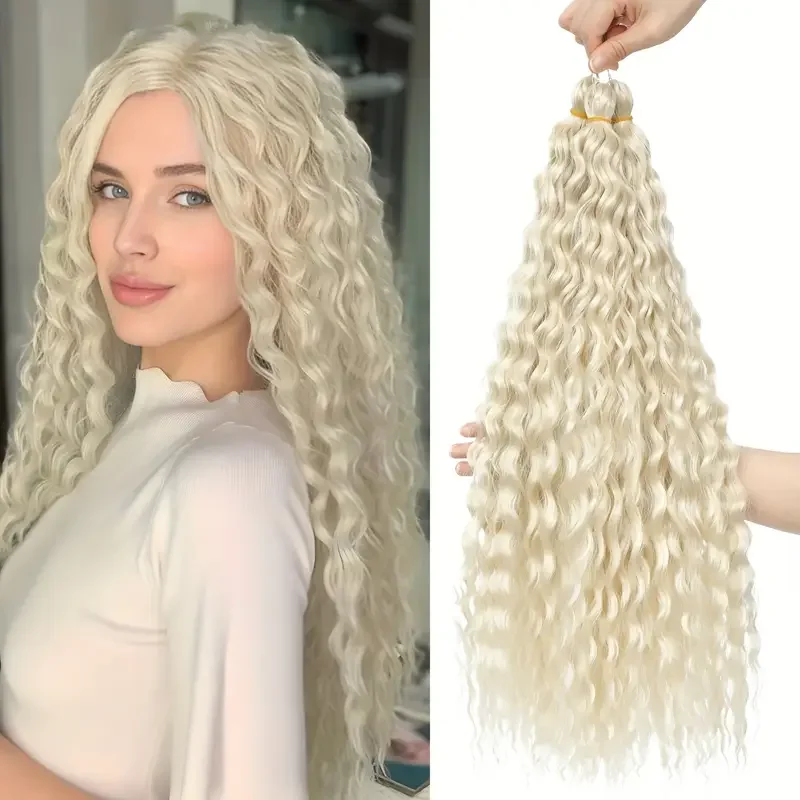 

32Inch Water Wave Twist Crochet Hair Synthetic Braid Hair 300g Deep Wave Braiding Hair Exte