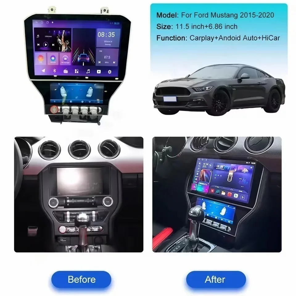 Stereo Multimedia Video Android 13 Screen Automotive Multimedia For Ford Mustang 2015 2016 2017 2018 Navi GPS Upgrade Head Unit