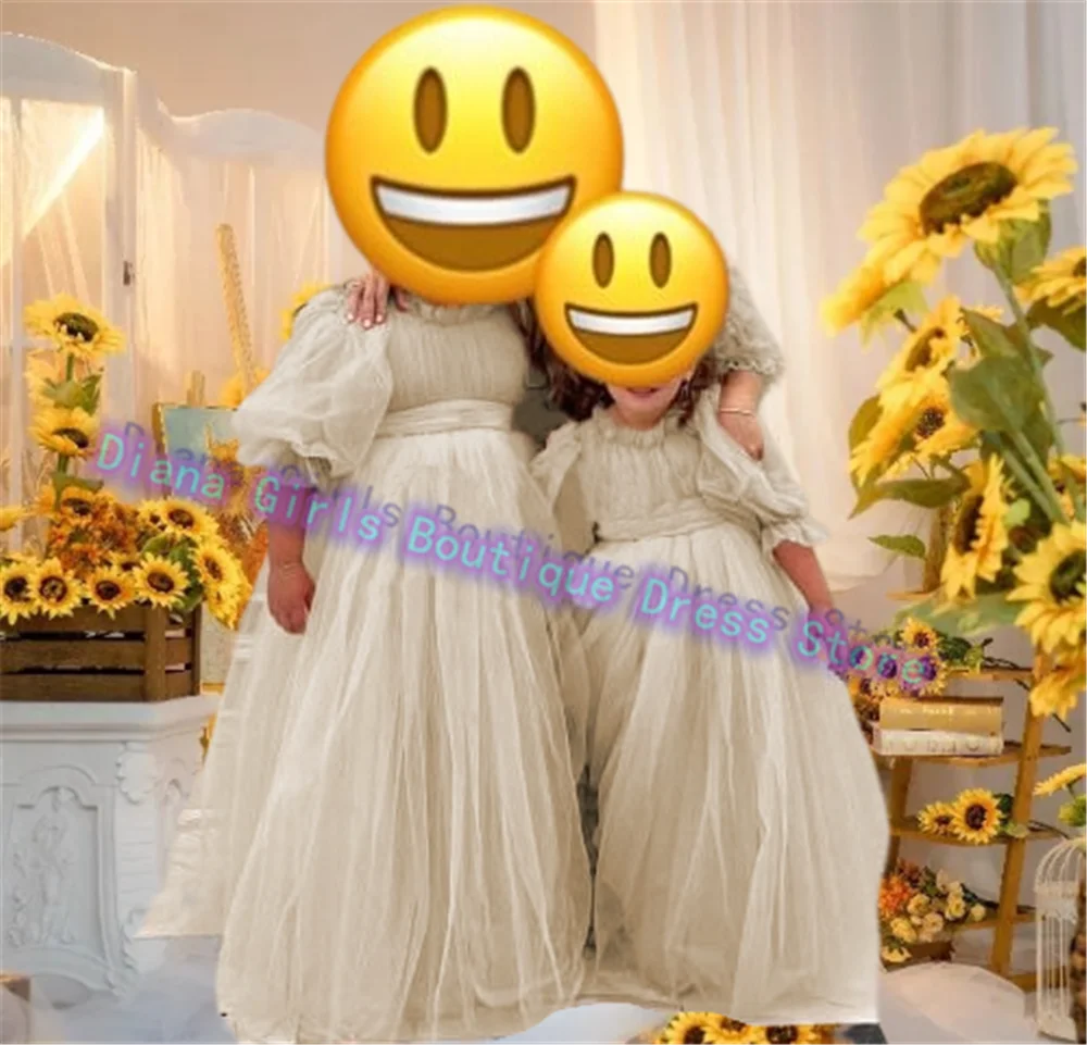 

Luxury Blue Flower Girl Dress Wedding Sleeveless Tulle Layered Little Baby Princess Ball Evening Dresses Kids Birthday Present