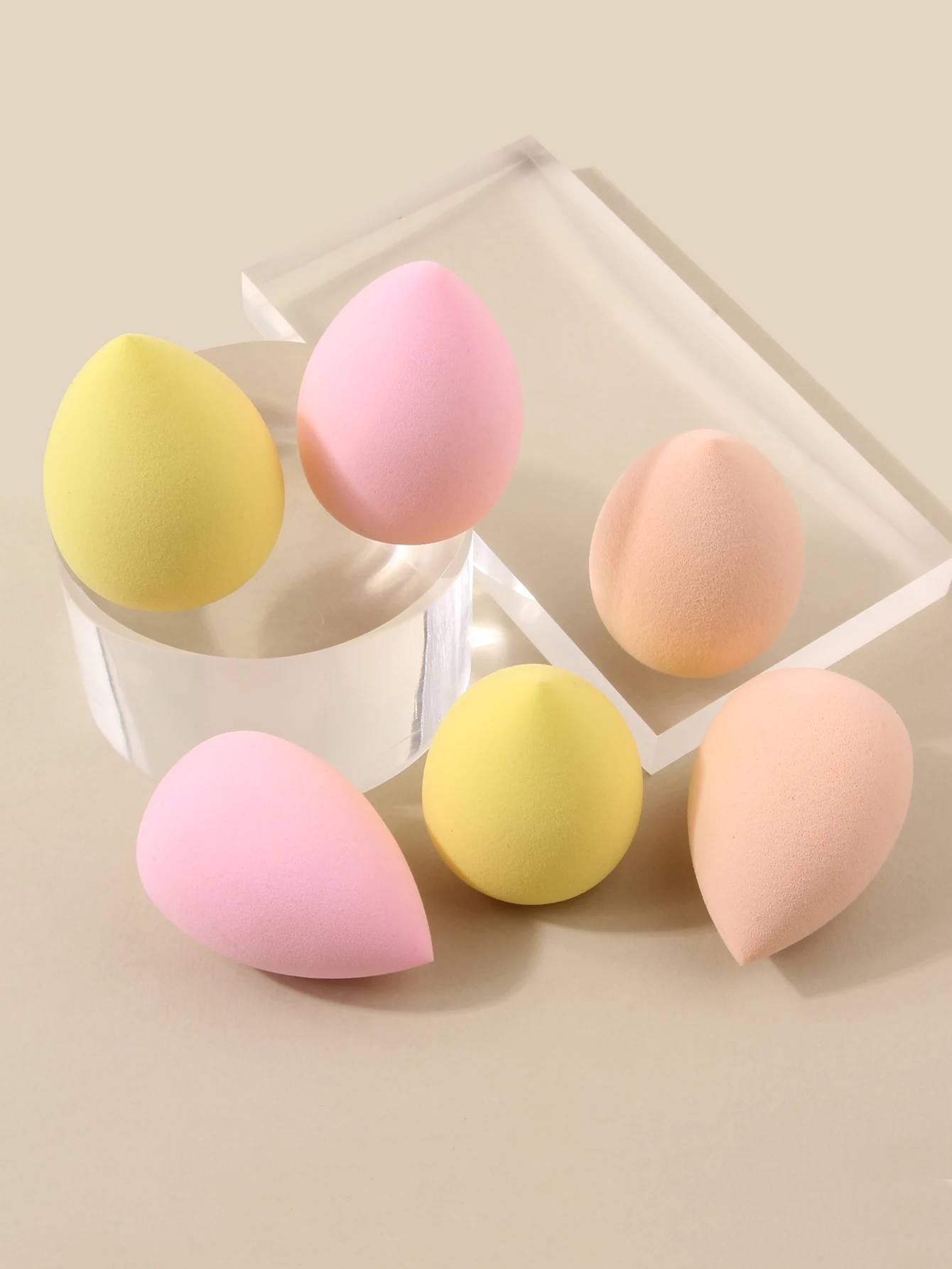 6 قطع من بيضة التجميل الكبيرة، إسفنجة مكياج، بيضة إسفنجية ناعمة ومرنة للغاية، أداة مكياج محمولة ومتينة