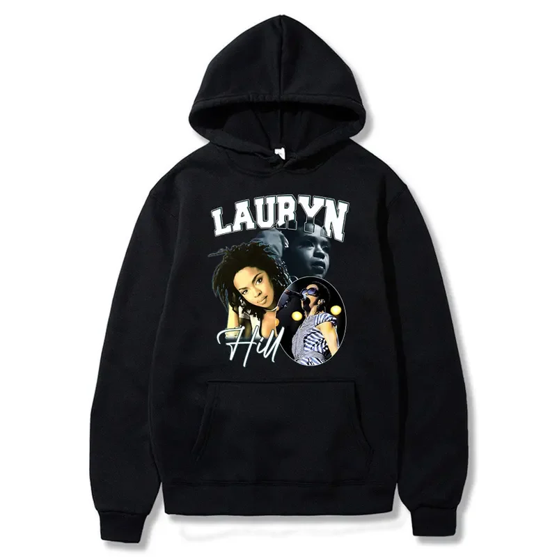 

Толстовка с принтом Lauryn Hill для мужчин и женщин в стиле хип-хоп, винтажная толстовка в стиле рок, мужская повседневная уличная одежда, толстовки с капюшоном Legend Fugees в стиле хип-хоп
