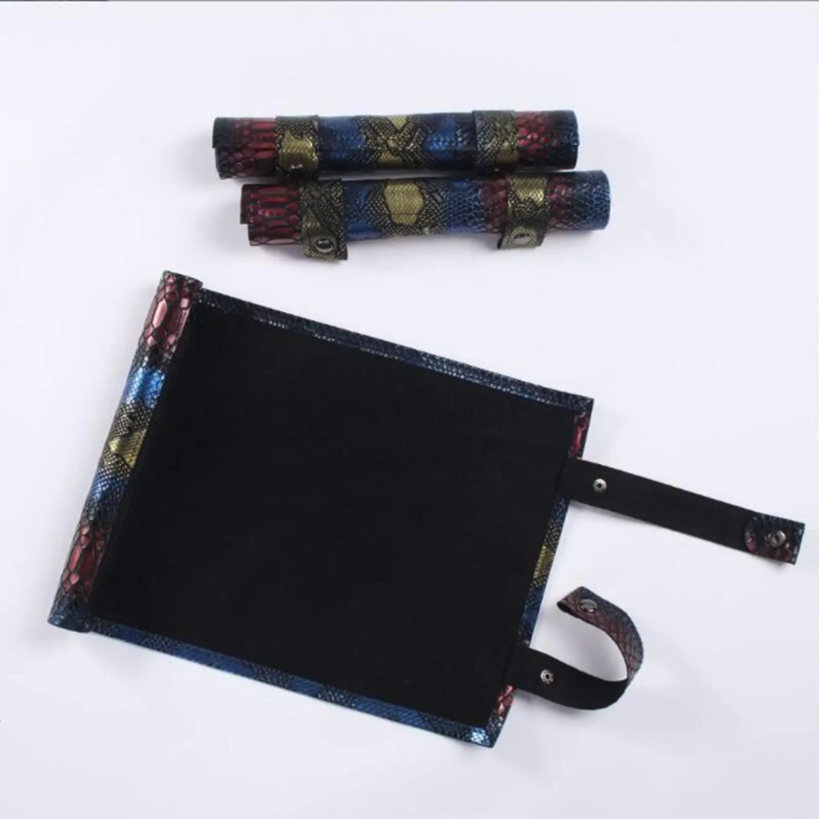 

Multicolor Dice Mat Tray PU Leather Zippered Dice Storage Dice Game Tool Holder for Miniature Dice