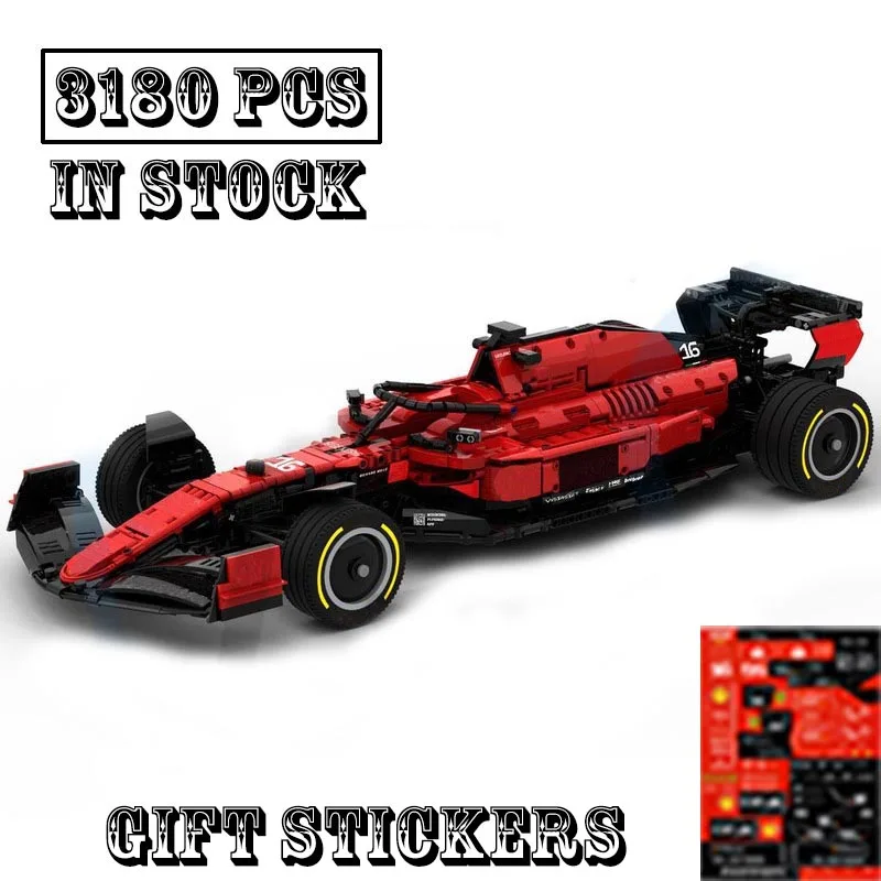 

New MOC-138981 W14 And MOC-138621 SF23 scale 1:8 Formula 1 Race Car Model Buiding Creators Block Bricks Toys Kids Birthday Gifts