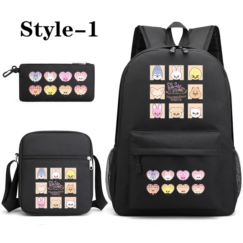 สกซู เฟลิกซ์ บังชานกระเป๋าเป้พิมพ์ลายสามชิ้นสุดเท่และอินเทรนด์ ความจุขนาดใหญ่ 40 ลิตร กระเป๋านักเรียนกลับไปโรงเรียน