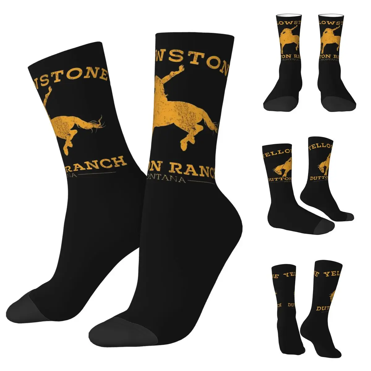 3D printing cosy Unisex Socks,Cycling Cowboy Et De Yellowstone Dutton Ranch Interesting Four Seasons Socks