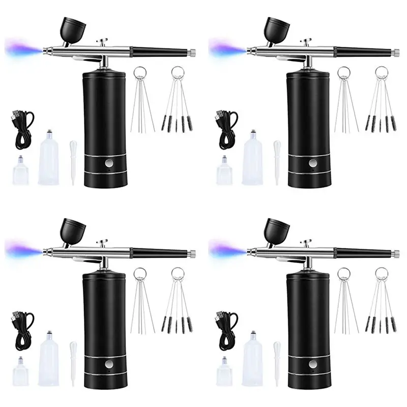 ABLQ 4X Airbrush Kit Rechargeable Cordless Airbrush Compressor,30PSI High Pressure,Portable Handheld Airbrush Gun
