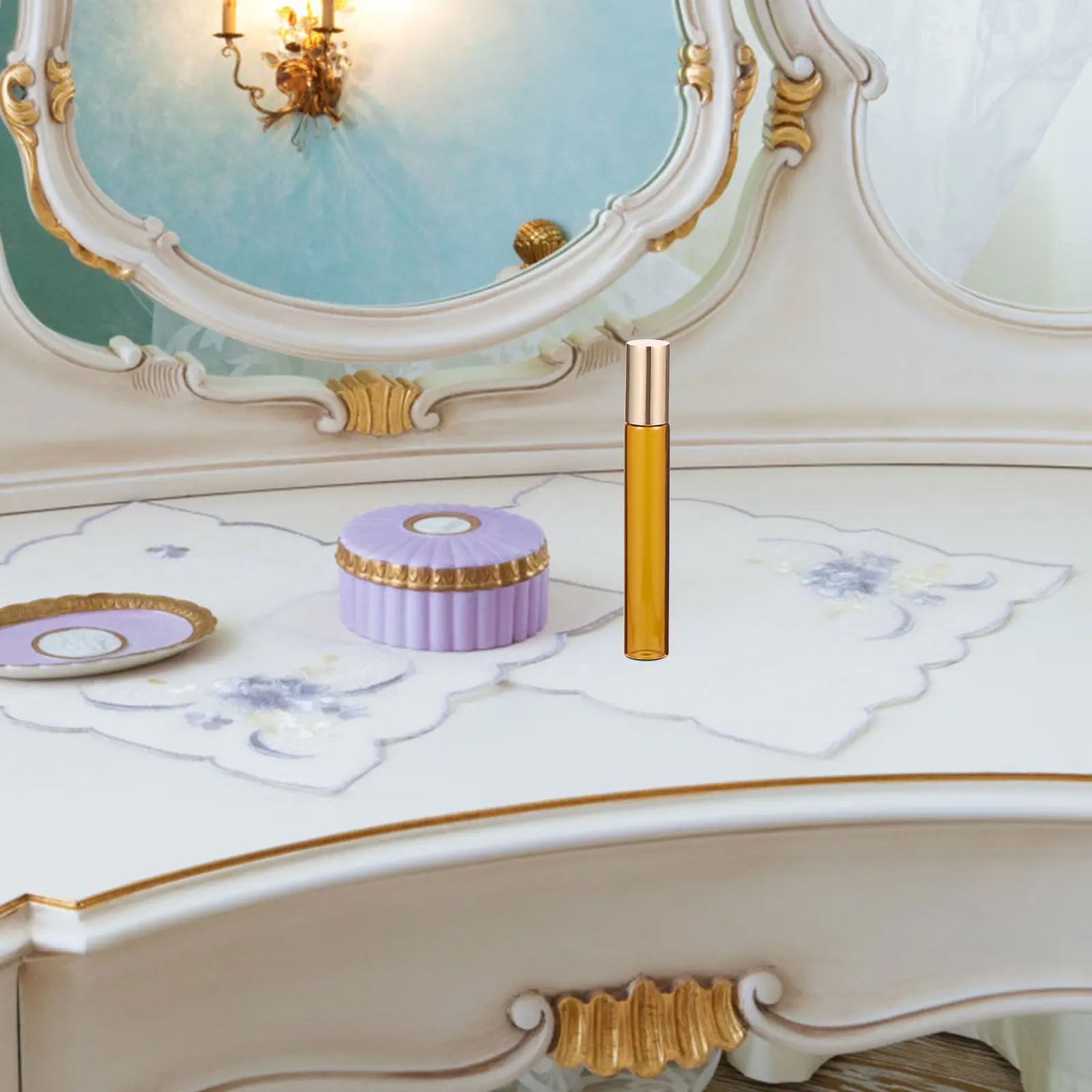 Botella de embalaje de vidrio, botellas Roll-on para aceites, botellas con rodillo de aceite esencial rellenables, dispensador de líquido portátil para viaje, 12 Uds.