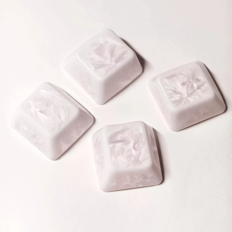 Ice Crystal Ceramic Keycap Original Height WASD Custom Keycaps for Mechanical Keyboard Caps Magnetic Axis Keyboard Key Caps Gift