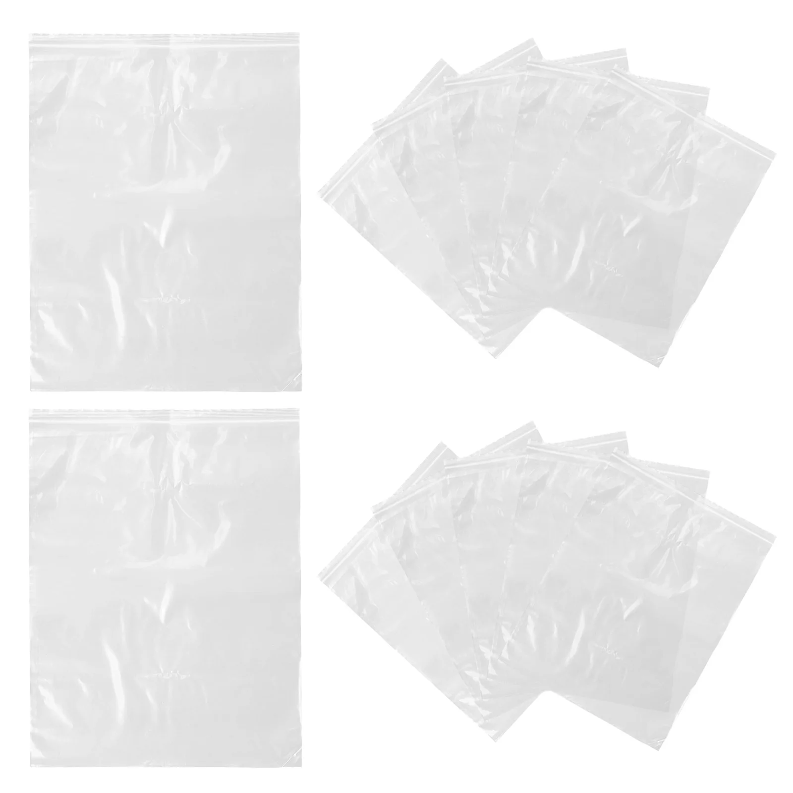 12 Pcs 봉인 된 가방 옷 ganizer 두꺼운 큰 플라스틱 투명 저장 대형 여행 포장 셀프 씰링 투명