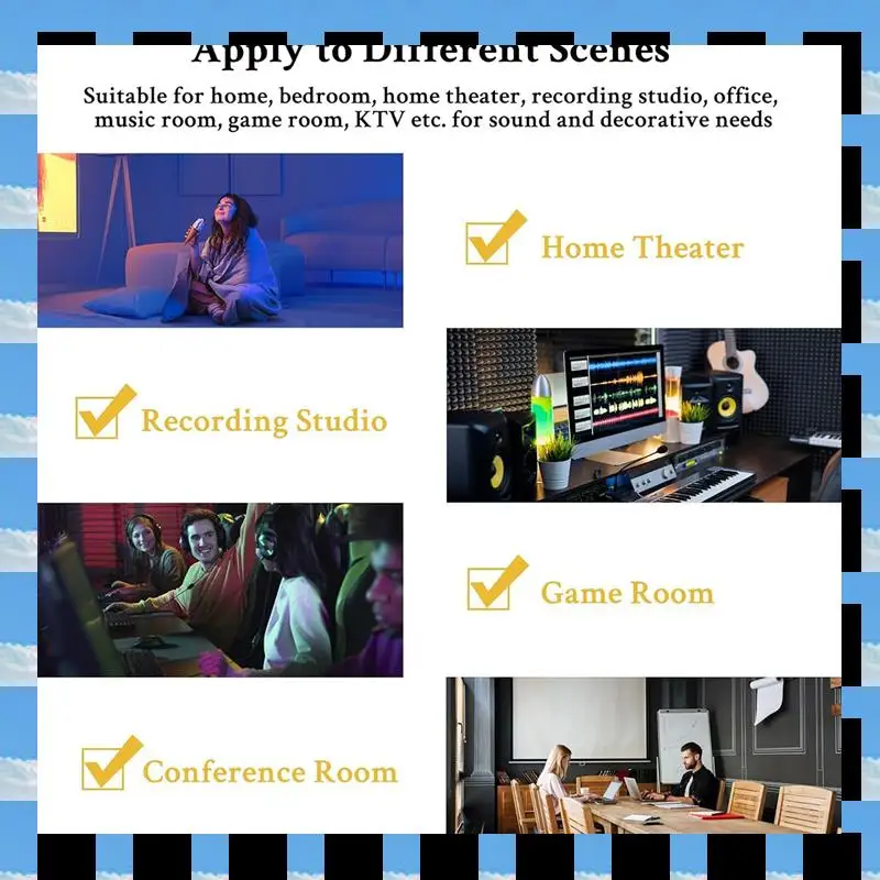

ABME 12 Pack Self Adhesive Acoustic Panels 12X12X0.4Inch, Soundproof Wall Panels For Noise Absorbing Black Easy To Use