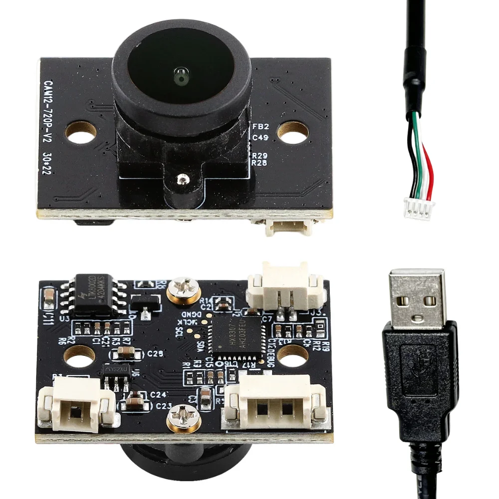 ESP32-S3 USB Camera Module 3-in-1 MIC Speaker Microphone Video Output USB2.0 40fps 1280*720 4MP 150 Degree HD Wide-Angle Lens 5V
