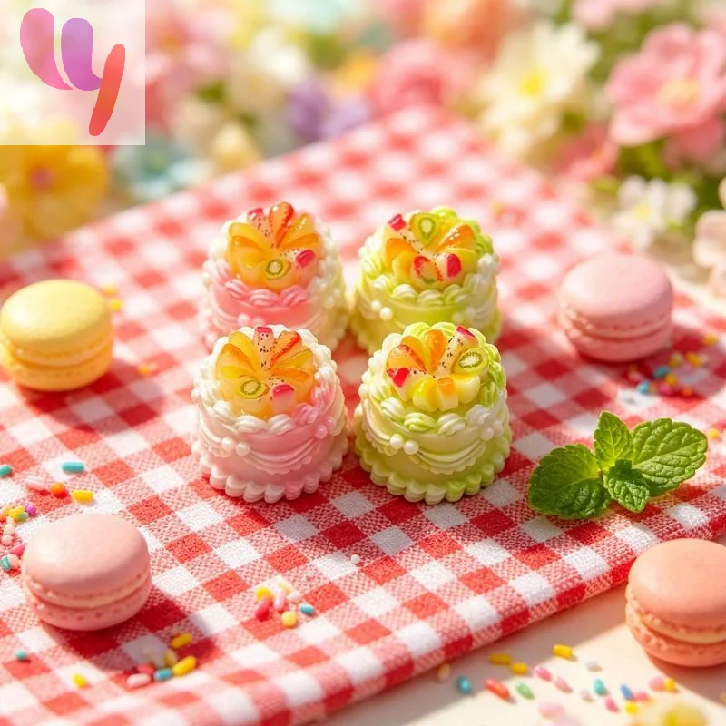 Hot Sale Dollhouse Miniature Food Play Scene Decoration Mini Fruit Birthday Cake Toys For DIY Jewelry Craft Accessories