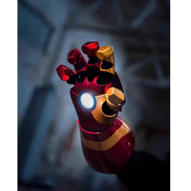 Iron Man Mk42 Arm 1:1 Wearable Voice Remote Control Led Light Effect Cosplay Prop With Display Stand Collectible Ornament Gift
