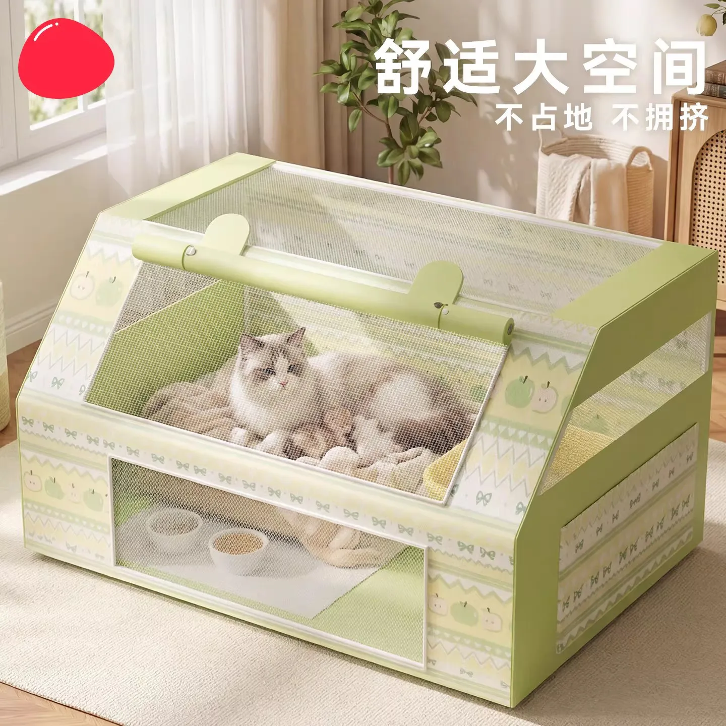 Cat delivery room breathable villa rectangular breeding cat cleaning large space transparent cat litter pet