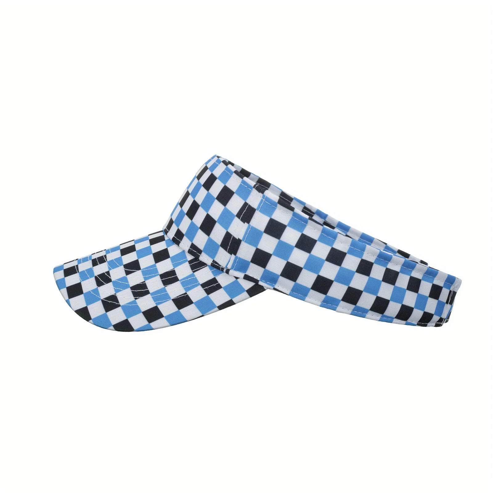 

Checkerboard Sun Hat for Women Summer Breathable Open Top Cap with Ponytail Hole UV Protection for Outdoor Sports Cycling