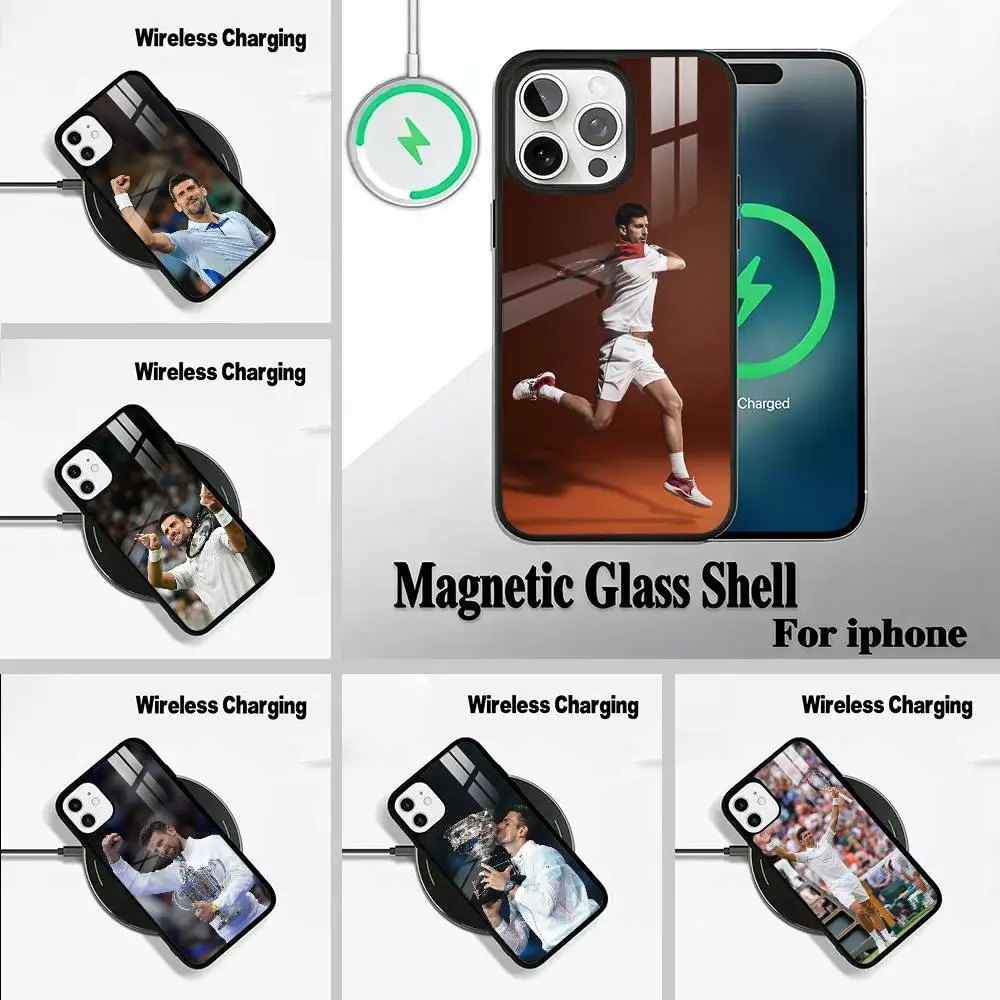 

N-Novak Djokovic-Tennis Phone Case For IPhone17 16 15 14 13 12 11 Pro Max 16/15/14Plus Wireless Charger Cover Funda