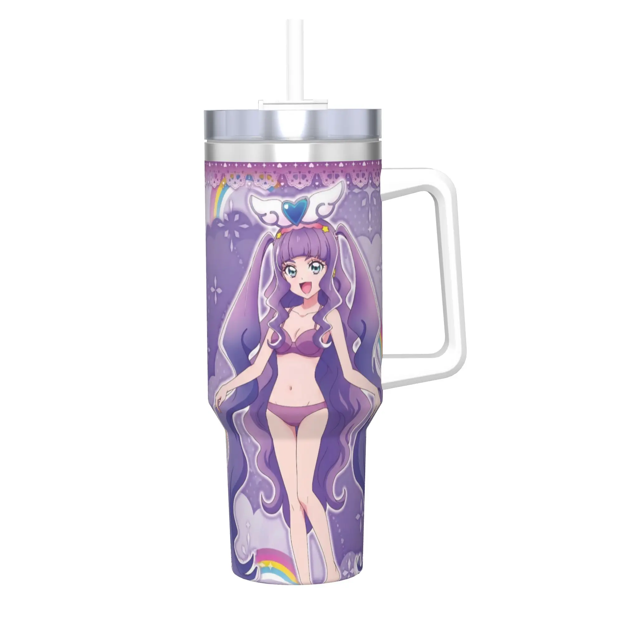 Soaring Sky Pretty Cure Tumbler 40oz Stainless Steel Double Wall Vacuum Insulated  Tumblers Mug With Straw
