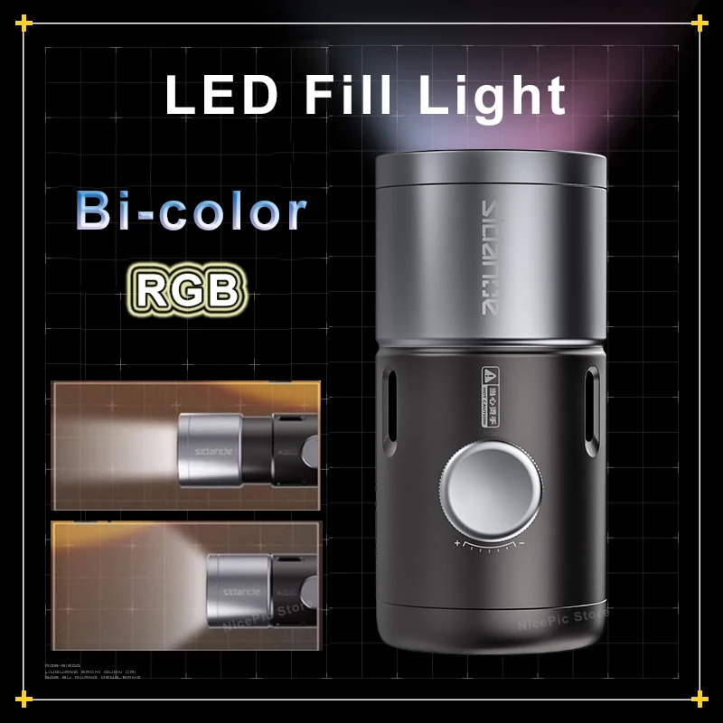 SIDANDE Bi-color RGB Video Fill Light Zoom Spotlight for Indoor Photo Video Studio Film Camera Shooting Livstreaming APP Control