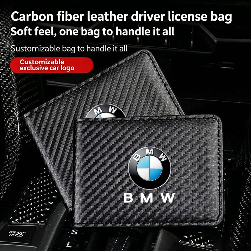 Carbon Fibre Wallet Car Driver License Case Card Holder Sticker For BMW M e46 e90 e60 f30 f10 e39 e36 g20 g30 f20 e87 Accessorie view 4