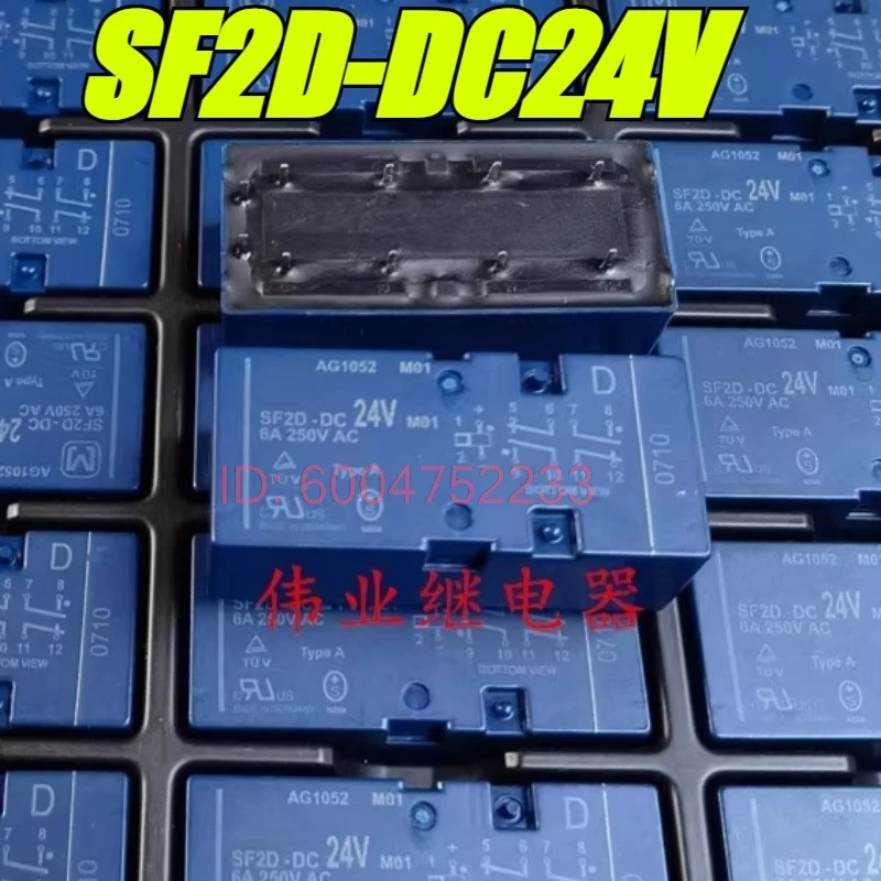 

(Совершенно новый, оригинальный) 1 шт./лот, 100% оригинальное реле: SF2D-DC24V, 10 контактов, 6A, AG1052, реле безопасности.