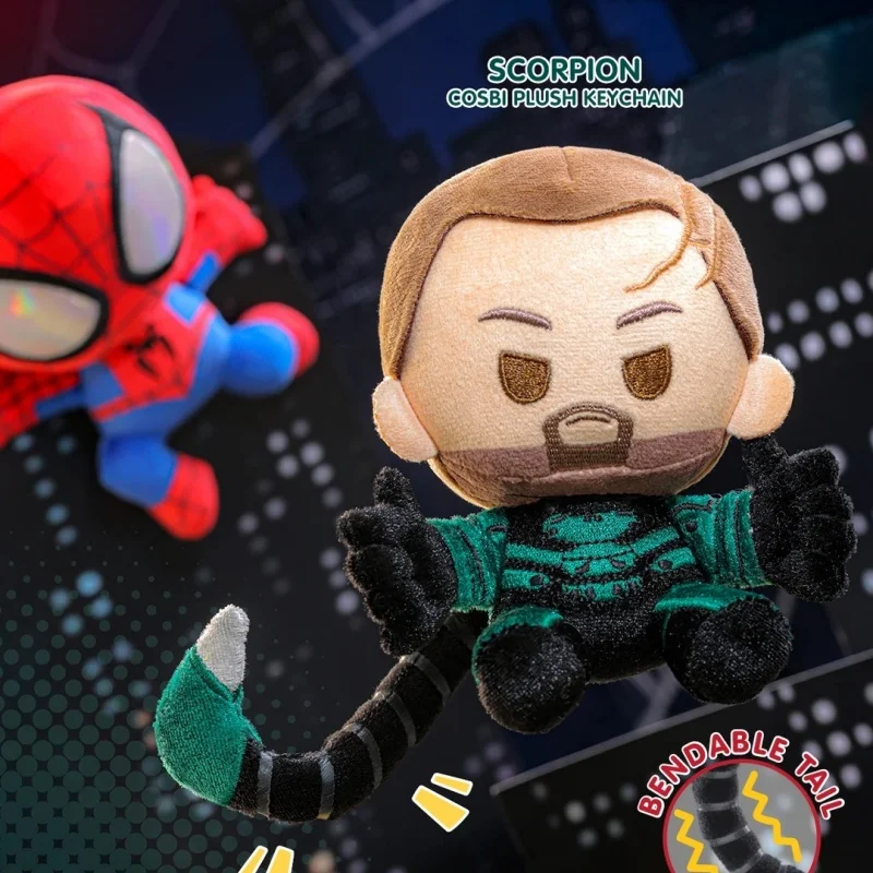 Original Hot Toys Cosbi Spider Man Brand New Day Official Mystery Soft Keychain Blind Box Mini Doll Peter Parker Pendant