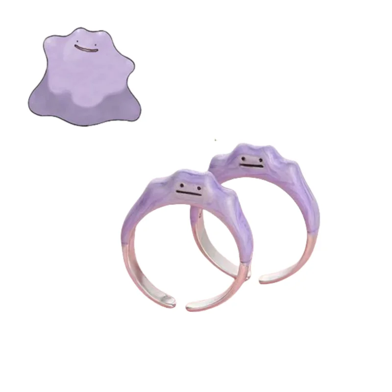 Pokemon Gengar Bulbasaur Adjustable Rings Jewelry Couple Rings Niche Luxury Accessories Animation and Cartoon Peripherals Gifts