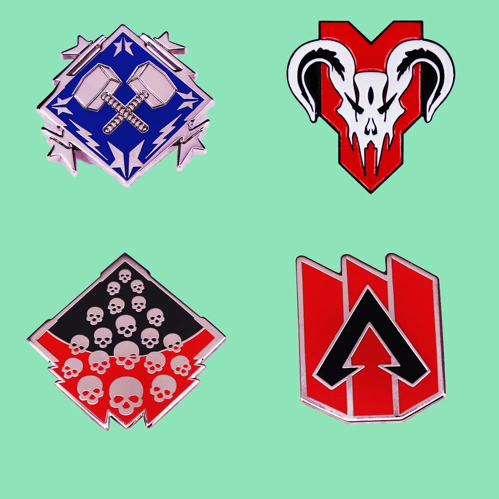 Apex Legends Skull Brooch Cartoon Design Game Peripheral Badge Shoot Game Player Enthusiast Metal Pin Backpack Decoration Gift