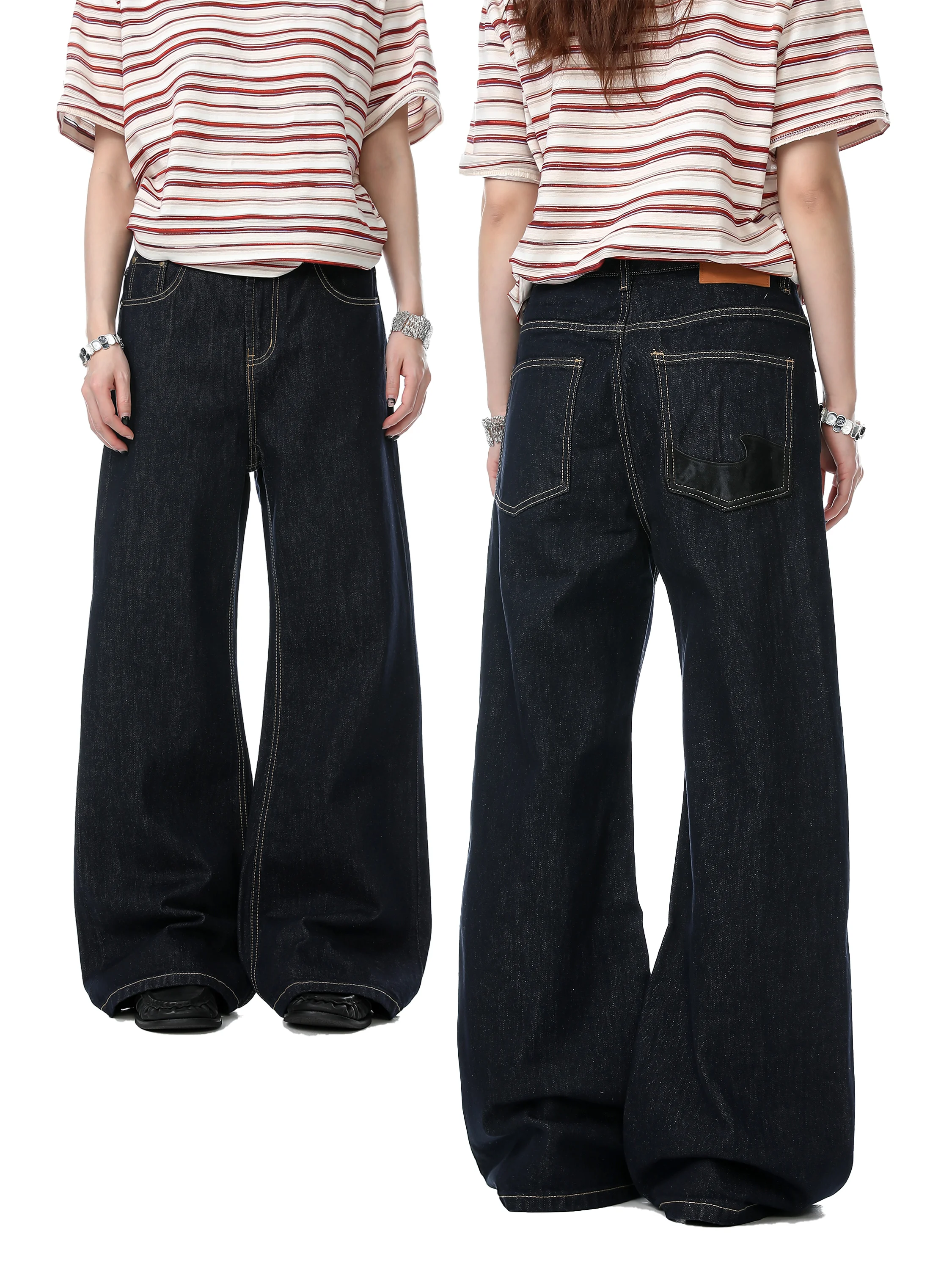 

Американские ретро-джинсы из денима синего цвета, свободные прямые, оригинальные, мужские, универсальные, молодежные, модные, хлопковые брюки Cleanfit