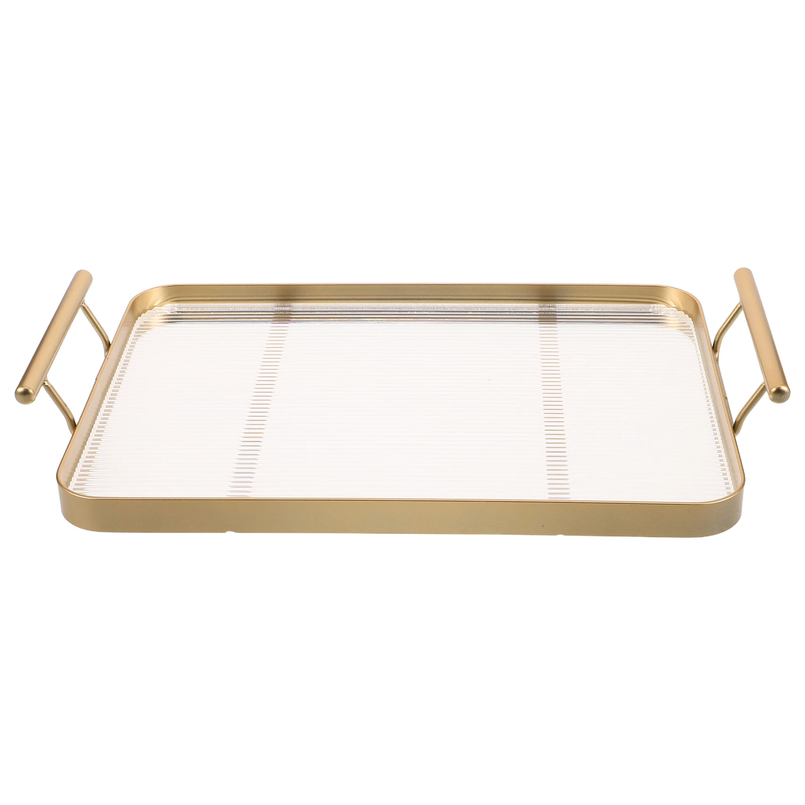 

Rectangular Horizontal Stripe Tray Acrylic Material Stable Structure Multipurpose Restaurant Serving Platter Coffee
