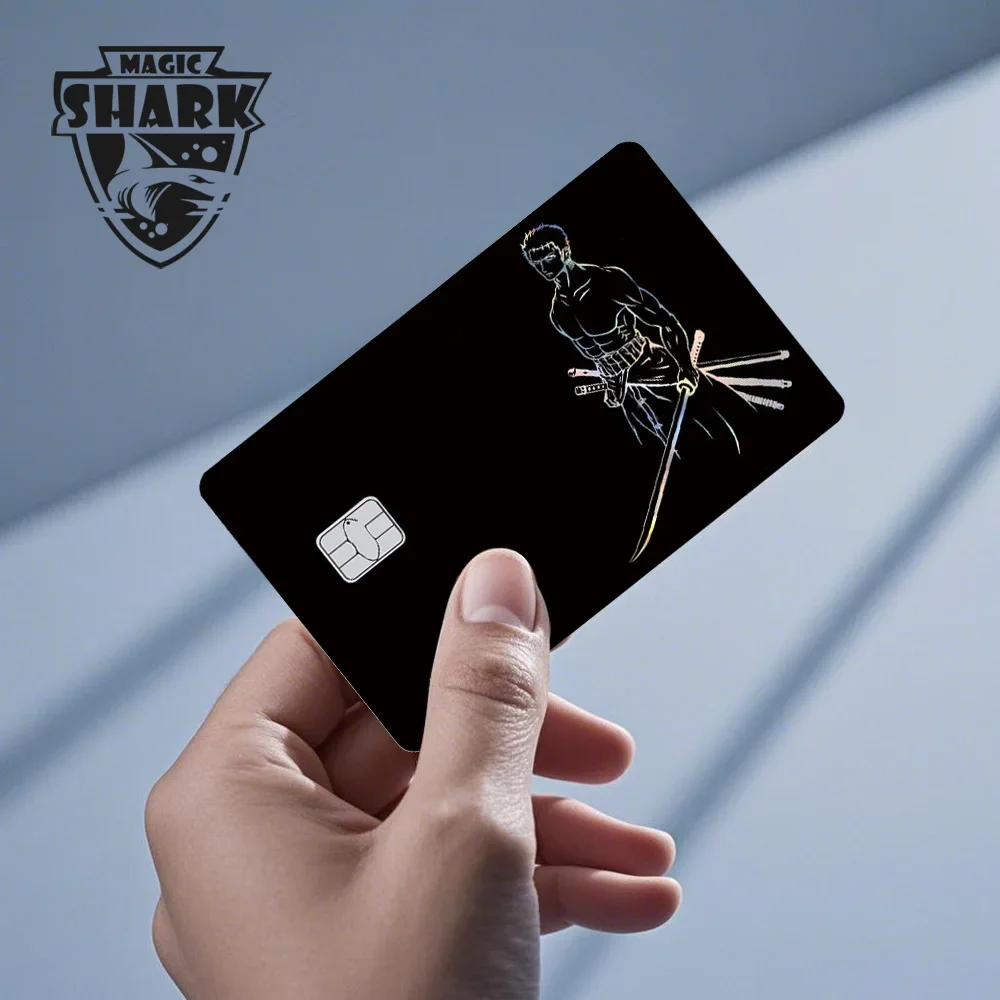 ملصق فيلم Magic Shark Luffy Nami Zorro Laser ثلاثي الأبعاد اللامع لبطاقة الائتمان بخصم البنك