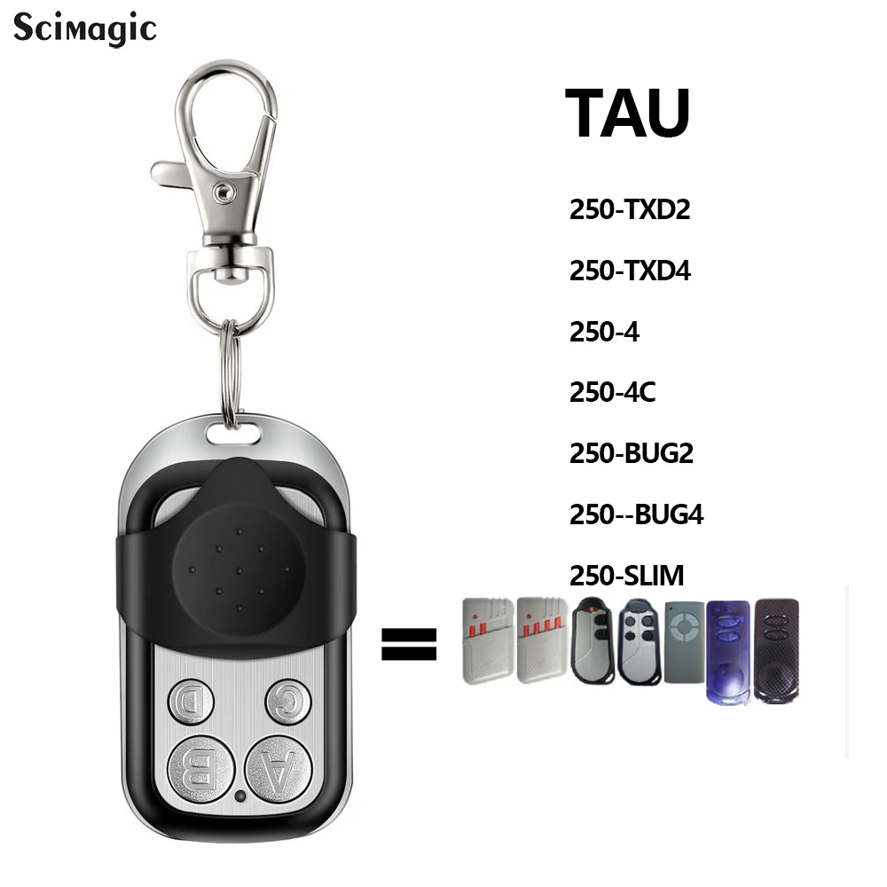 Garage Remote Control Compatible TAU 250-SLIM TAU 250-K-SLIM 250T-BUG2 250-TXD2 Door Opener 433mhz Fixed Code Clone