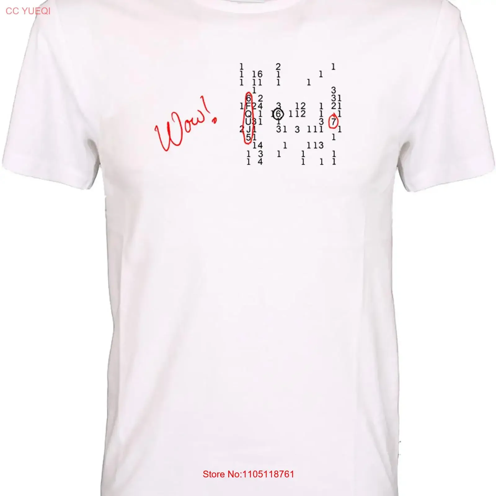 The Wow Signal Alien Radio Detected 15 8 77 By SETI Quality T Shirt vintage Washed designer clothes Casual Soft fashion graphic