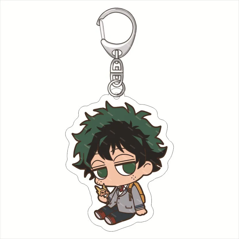 Cute Anime My Hero Academia chain Cartoon Characters Acrylic Pendant Keyring Jewelry Key Ring Acrylic Pendant  friend Toy Gift