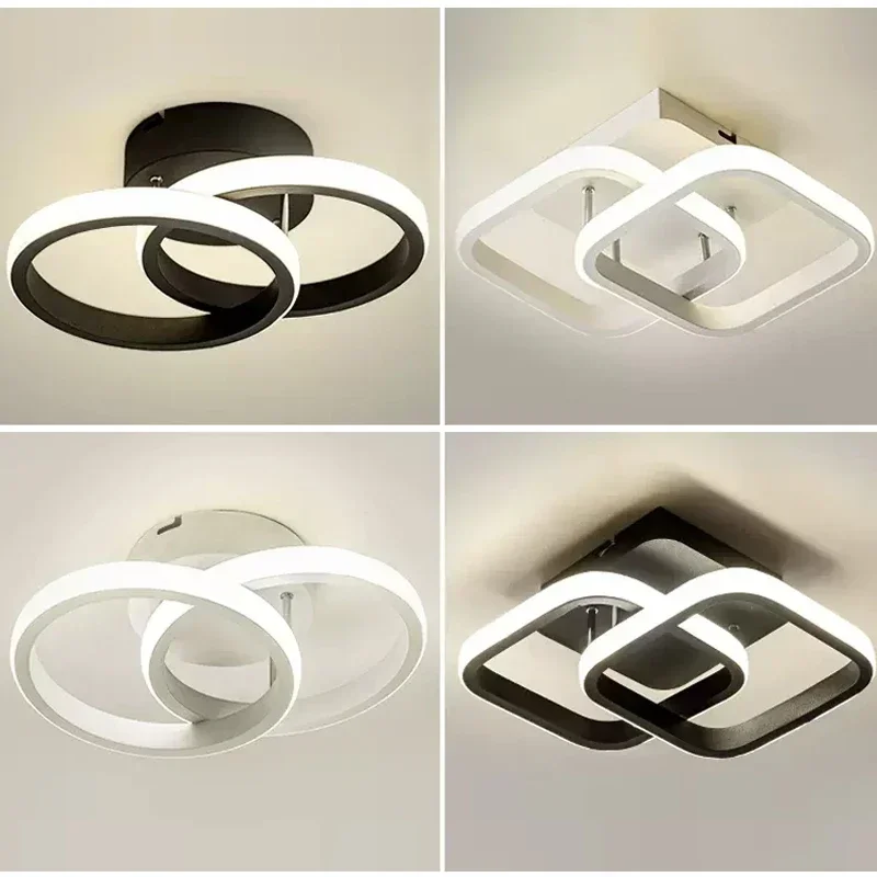 Moderna lâmpada de teto led luz do corredor para escadas entrada quadrado cozinha estilo minimalista luzes luminárias interiores