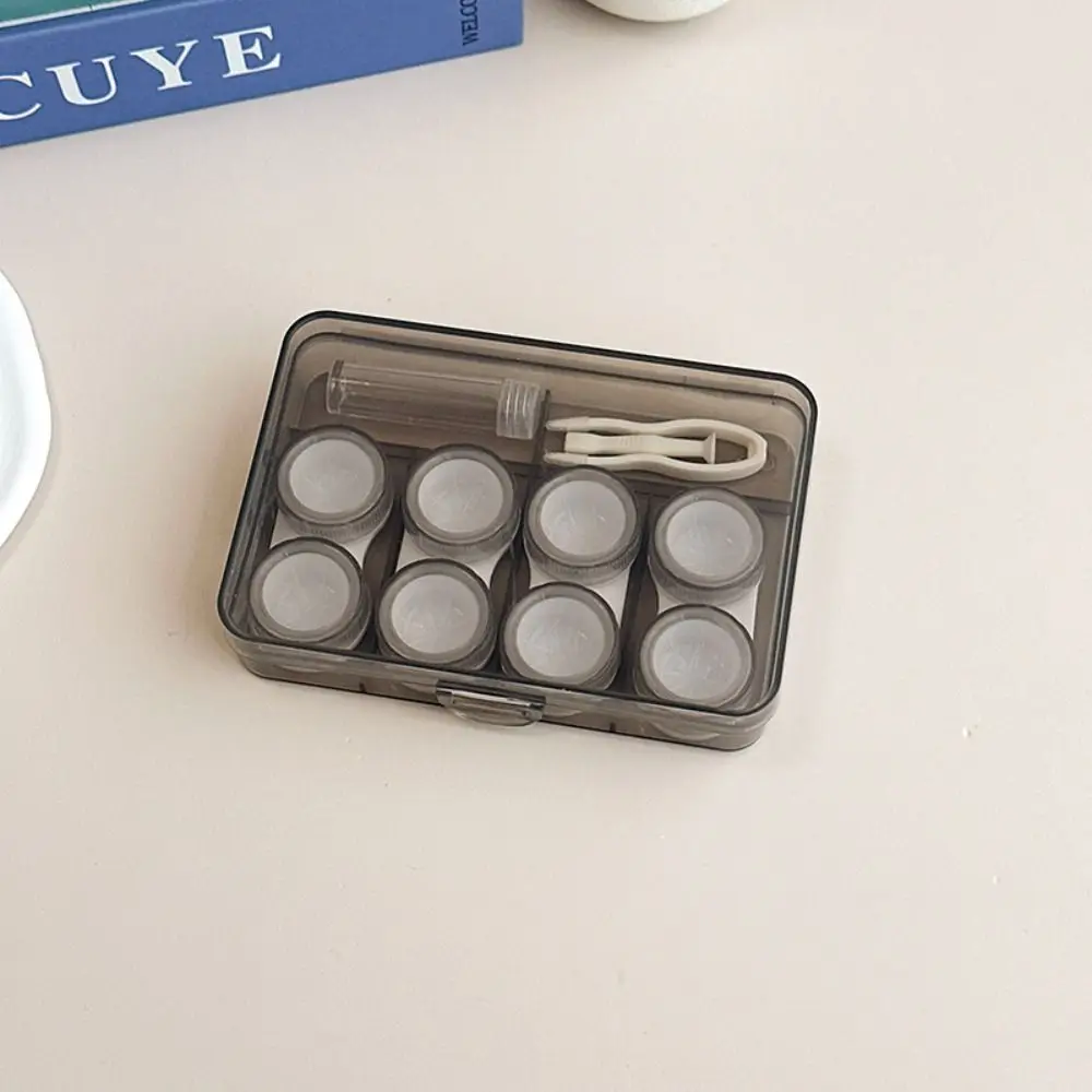 Portable Cute Contact Lense Case Solid Color Small Contact Lenses Box Candy Color High-capacity Invisible Care Box Women